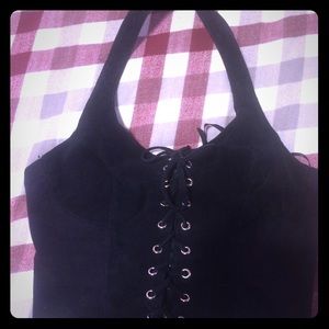 Suede halter top